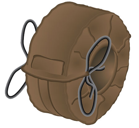 Spritzschutzband aus PE f&uuml;r geflanschte Armaturen DIN/ANSI/BS*, Farbe Braun